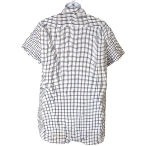 Reaction KENNETH COLE 100% Cotton Short Sleeve Button Up Shirt L Check Pattern - Picture 4 of 6